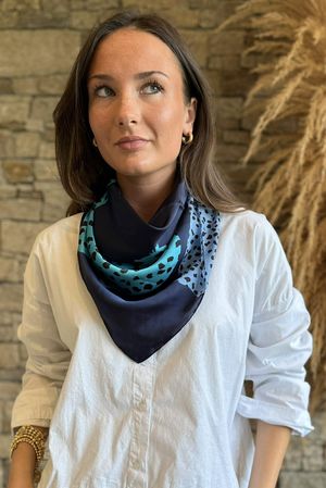 Dempsey Silky Blend Square Scarf Blues